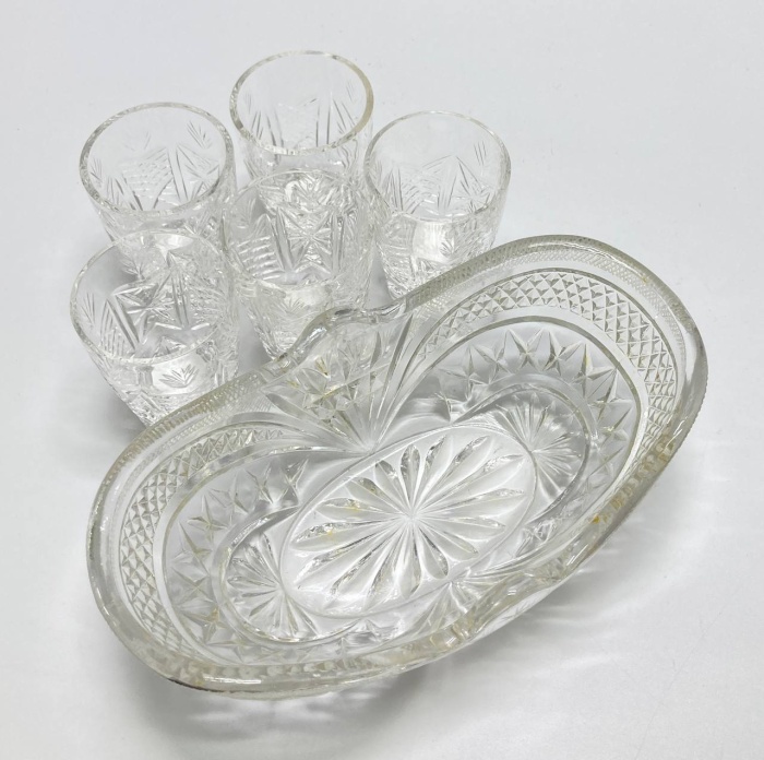 Салатник + 5 стопок, хрусталь, СССР