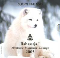 (2005 I, 8 монет + жетон) Набор монет Финляндия 2005 год "Природа Финляндии"   Буклет