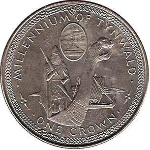 (1979) Монета Остров Мэн 1979 год 1 крона &quot;Тысячелетия Тинуолда&quot;  Медь-Никель  UNC