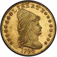 (1807) Монета США 1807 год 2,5 полдоллара  1. Профиль в правую сторону Золото Au 917  UNC