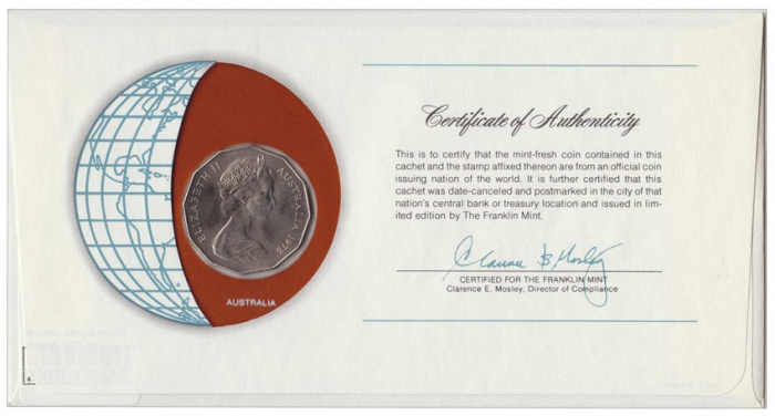 (1978) Монета Австралия 1978 год 50 центов &quot;Елизавета II&quot;  Медь-Никель  Буклет с маркой