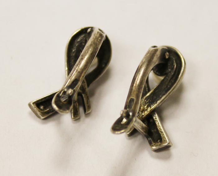 Серьги СССР, натуральный жемчуг, 925 проба