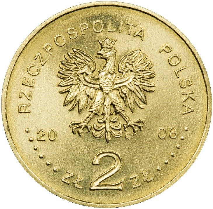 (159) Монета Польша 2008 год 2 злотых &quot;Казимеж Дольны&quot;  Латунь  UNC