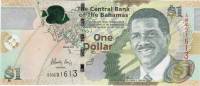 Банкнота Багамские острова Багамы 2015 год 1 доллар Линден Пиндлинг   UNC
