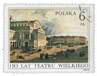(1983-002) Марка Польша "Варшавский Театр "    150 лет Большому театру в Варшаве II Θ