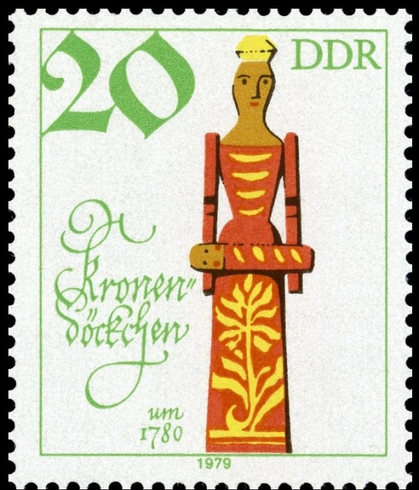 (1979-096) Марка Германия (ГДР) "Деревянная кукла"    Исторические куклы II &Theta;