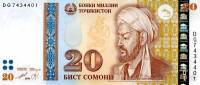 (,) Банкнота Таджикистан 2013 год 20 сомони    UNC