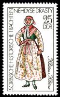 (1977-014) Марка Германия (ГДР) "Киттен"    Сорбийские костюмы III Θ
