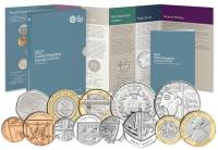 2017, 13 монет Набор монет Великобритания 2017 год Годовой набор  Буклет