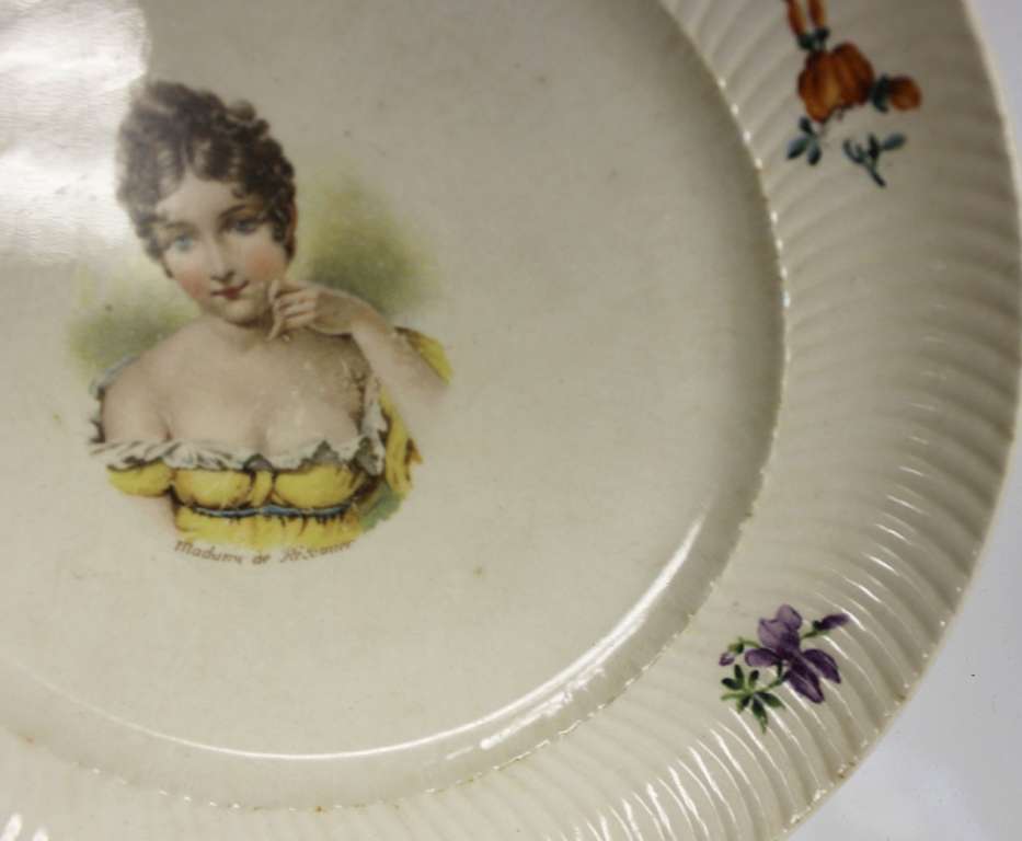 Антикварная тарелка madame de resamier клеймо Villeroy & Boch Германия 19 век 