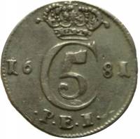 (№1681km145) Монета Норвегия 1681 год 8 Skilling