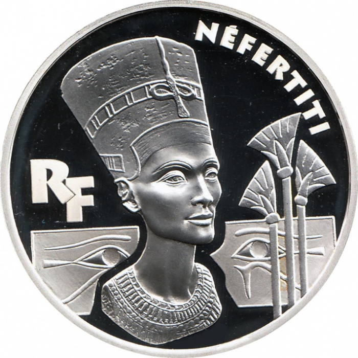 (1998) Монета Франция 1998 год 10 франков &quot;Нефертити&quot;  Серебро Ag 900  PROOF