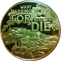 (2016) Монета Остров Джерси 2016 год 50 пенсов "Окопы"  Сталь, покрытая Золотом  PROOF