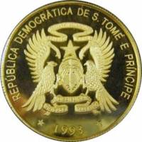 (№1993km72) Монета Сан-Томе и Принсипи 1993 год 25,000 Dobras (Американской культурной иконой Элвиса