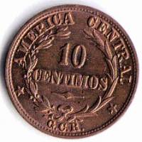 (№1929km170) Монета Коста-Рика 1929 год 10 Ceacute;ntimos