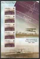 (№2003-1036) Лист марок Гибралтар 2003 год "Райт Флайер 30р МС", Гашеный