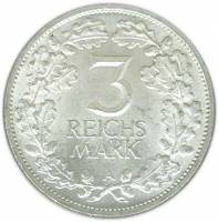 (1925a) Монета Германия (Веймар) 1925 год 3 марки   1000 лет Рейнланду Серебро Ag 500  UNC