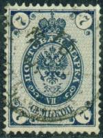 (1884-21) Марка Россия  1889 год, Стрелки, Гориз. ВЗ, Перф. рам 14¼:14½  7 коп  1884 год, 1-70 копее