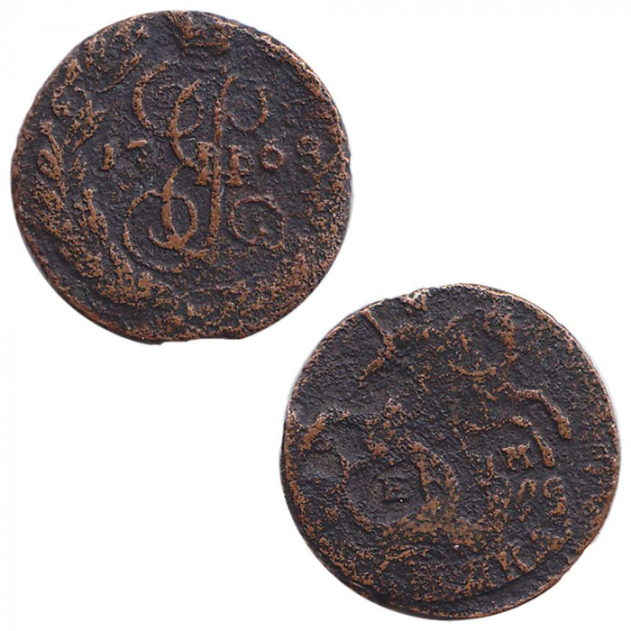 (1768, ЕМ) Монета Россия 1768 год 1/4 копейки   Полушка  F