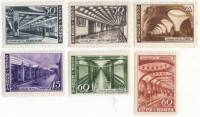 1947-049-54 Серия Набор марок 6 шт СССР Станции  Московский метрополитен III O