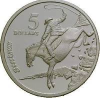(,) Монета Австралия 1996 год 5 долларов   Биметалл (Серебро - Ниобиум)  UNC