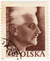 (1957-051) Марка Польша "Анджей Струг"   20 лет со дня смерти А. Струга II Θ