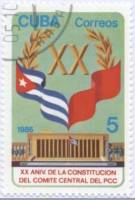 (1985-064) Марка Куба "Флаги"    20 лет ЦККП Кубы III Θ