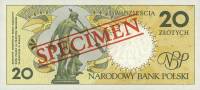 (№1990P-168s) Банкнота Польша 1990 год "20 Złotych"