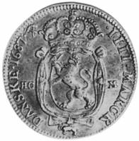 (№1687km169) Монета Норвегия 1687 год 4 Mark