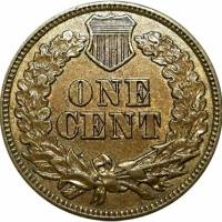 (1884) Монета США 1884 год 1 цент  3. Дубовый венок (бронза) Бронза  VF