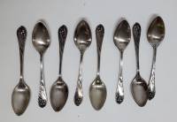 Набор кофейных ложек Fraget, 8 шт., серебрение, длина 11,5 см., Варшава (сост. на фото)