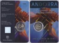 (08) Монета Андорра 2018 год 2 евро "Конституция 25 лет"  Биметалл  Блистер