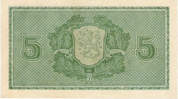 (1922 Litt A) Банкнота Финляндия 1922 год 5 марок    UNC