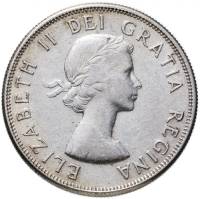 1959 Монета Канада 50 центов Елизавета II Серебро Ag 800  XF