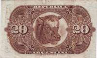 (№1884P-7a.1) Банкнота Аргентина 1884 год "20 Centavos"