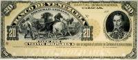 (№1890P-S261p) Банкнота Венесуэла 1890 год "20 Boliacute;vares"