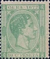 (№71) Марка Куба 1877 год "Король Альфонсо XII", Гашеная