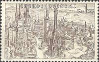 (1955-006) Марка Чехословакия "Оломоуц"    Городские виды с высоты птичьего полета III Θ