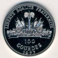 () Монета Гаити 1977 год 100  ""   Биметалл (Серебро - Ниобиум)  UNC