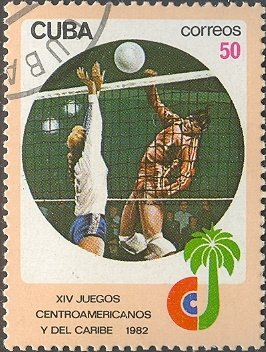 (1982-063) Марка Куба &quot;Волейбол&quot;    Центральноамериканские и Карибские игры III Θ
