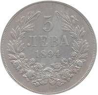 1894 Монета Болгария 1894 год 5 лева  Серебро (Ag)  PROOF