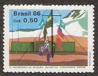 (№1986-2168) Марка Бразилия 1986 год "База Антарктический рождения 2ordm", Гашеная
