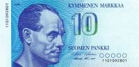 (,) Банкнота Финляндия 1986 год 10 марок "Пааво Нурми" Holkeri - Puntila  UNC