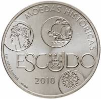 (2010) Монета Португалия 2010 год 10 евро "История эскудо"  Серебро Ag 500  UNC