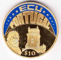 (2002) Монета Либерия 2002 год 10 долларов "Португалия"  Цветная  PROOF