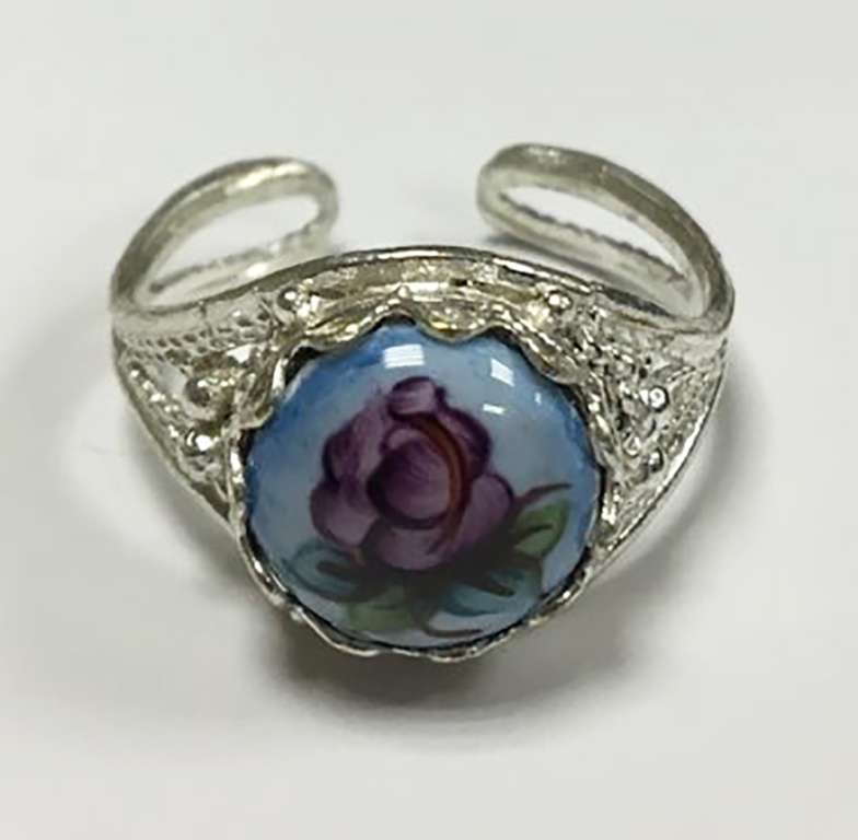 Кольцо "Финифть", серебрение (сост. на фото)