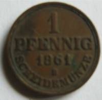 (№1858km233 (Б)) Монета Германия (Б) 1858 год 1 Pfennig (Б)