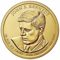 (35p, реверс Proof) Монета США 2015 год 1 доллар "Джон Фицджеральд Кеннеди" 2015 год Латунь  PROOF
