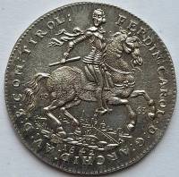 1642 Монета Австрия 2 дуката Фердинанд Карол Святой Леопольд  Рестрайк 1963 года Серебро Ag 900  UNC