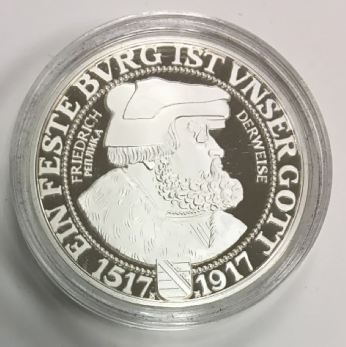 Реплика Монета Дания 1917 год 3 марки Три марки 1917 г.  Серебрение  PROOF